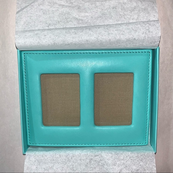 NIB leather TIFFANY & CO. double photo frame with box